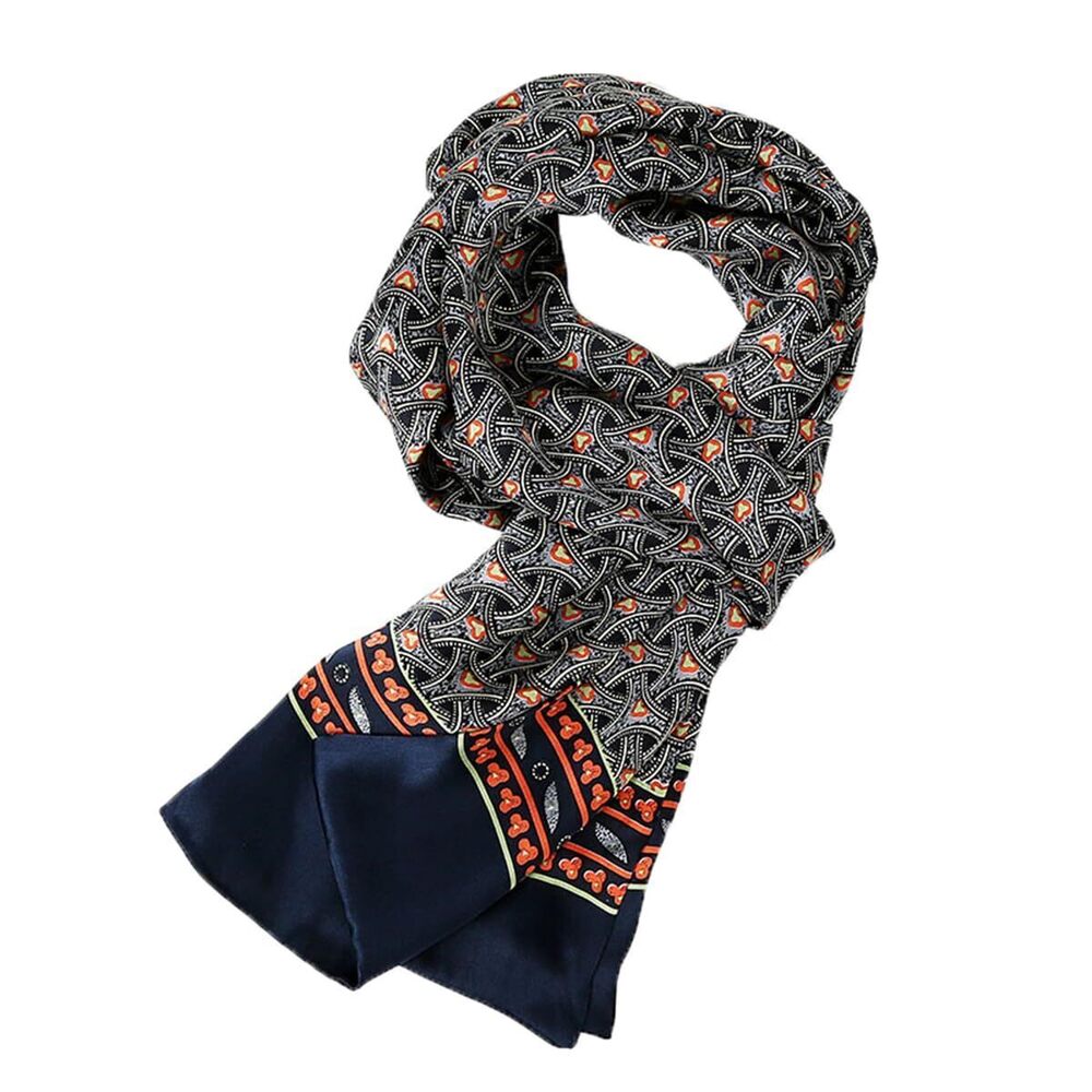 6854 100 Silk Scarf Double Layers Fashion Wrap Neckerchief Formal Business